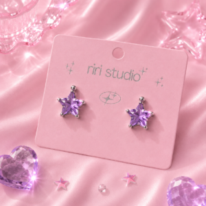 HOME Crystal Star Drop Earrings